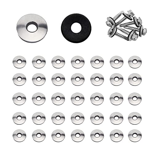 YouU #4.2/4.8/5.5/6.3/8mm Multiple Models Stainless Steel Neoprene EPDM Bonded Sealing Gasket Washers Assortiment Kit (4.8x14mm 50pcs) von UoYu