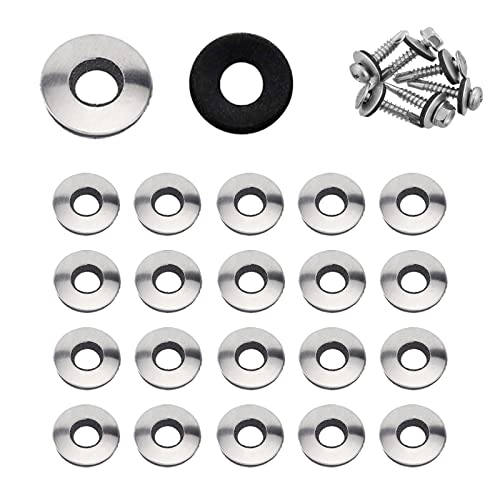 YouU #4.2/4.8/5.5/6.3/8mm Multiple Models Stainless Steel Neoprene EPDM Bonded Sealing Gasket Washers Assortiment Kit (6.3x16mm 50pcs) von UoYu