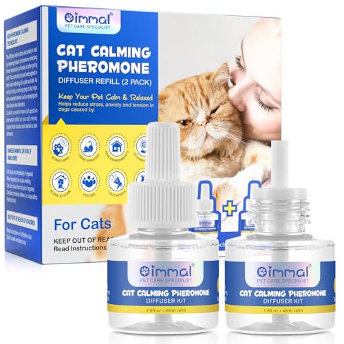 Beruhigende Pheromon Diffuser Nachfüllung(2Packs)|60-Tage Haustier Remedy Nachfüllungen,Beruhigende Stecker,Um Angst Und Stress Bei HaustierKatzeen Zu Reduzieren,Angstlinderung Bleiben Ruhiger (Katze) von Uocasi