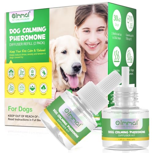 Beruhigende Pheromon Diffuser Nachfüllung(2Packs)|60-Tage Haustier Remedy Nachfüllungen,Beruhigende Stecker,Um Angst Und Stress Bei HaustierKatzeen Zu Reduzieren,Angstlinderung Bleiben Ruhiger (Hund) von Uocasi