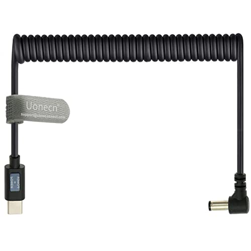 Uonecn 12V PD Trigger Stromkabel USB-C zu 5.5x2.5mm DC Rechtwinkliges Spiralkabel für KiPRO LCD Monitore Lectrosonic Cine Broadcast Uonecn 12V PD Trigger Stromkabel USB-C zu 5.5x2.5mm DC Rechtwinkliges Spiralkabel für KiPRO LCD Monitore Lectrosonic Cine Broadcast von Uonecn