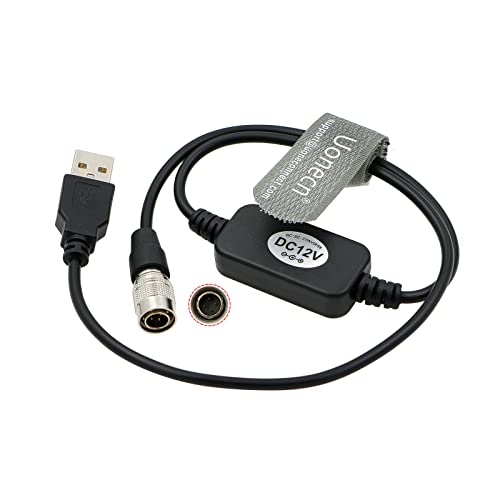 Uonecn 5V auf 12V USB-Boost Stecker auf 4 poligen Stecker Hirose Konnektor Datenkabel für Zoom F8 F4|Zaxcom Sound-Geräte 50CM von Uonecn