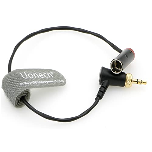Uonecn Audiokabel Low-Profile Mini-XLR 3-Pin Male auf rechtwinklig verriegelbare TRS 3.5mm für Canon-EOS-C70 auf Sennheiser-EK-100 G4/G3 von Uonecn