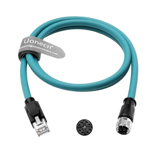 Uonecn M12 X-Code 8-polig Female auf RJ45 Ethernetkabel Cat6a Hochflexibel Geschirmt für Cognex Keyence Basler Industrieautomation Feldbus-Modul 1m, Grün Uonecn M12 X-Code 8-polig Female auf RJ45 Ethernetkabel Cat6a Hochflexibel Geschirmt für Cognex Keyence Basler Industrieautomation Feldbus-Modul 1m, Grün von Uonecn
