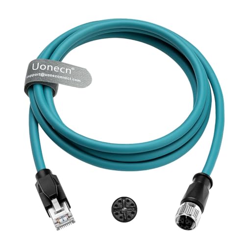 Uonecn M12 X-Code 8-polig Female auf RJ45 Ethernetkabel Cat6a Hochflexibel Geschirmt für Cognex Keyence Basler Industrieautomation Feldbus-Modul 2m, Grün Uonecn M12 X-Code 8-polig Female auf RJ45 Ethernetkabel Cat6a Hochflexibel Geschirmt für Cognex Keyence Basler Industrieautomation Feldbus-Modul 2m, Grün von Uonecn