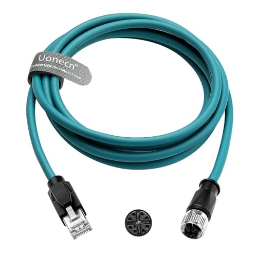 Uonecn M12 X-Code 8-polig Female auf RJ45 Ethernetkabel Cat6a Hochflexibel Geschirmt für Cognex Keyence Basler Industrieautomation Feldbus-Modul 3m, Grün Uonecn M12 X-Code 8-polig Female auf RJ45 Ethernetkabel Cat6a Hochflexibel Geschirmt für Cognex Keyence Basler Industrieautomation Feldbus-Modul 3m, Grün von Uonecn