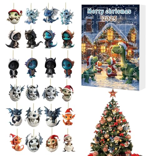 2025 Weihnachts Countdown Kalender, Adventskalender Mit 24 Anhängern, Akryl Sammlerstück Für Wohnzimmer Fenster Wand Baum von Uonguon