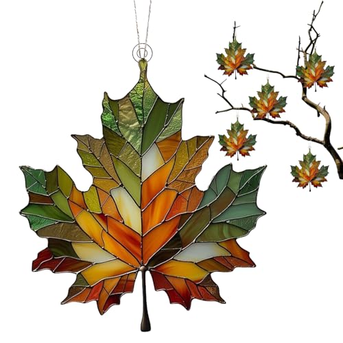 Gebeizte Blätter-Ornamente, Herbstdekoration, Herbstblätter, Ahorn-gebeizte Herbstdekorationen, Acryl-Wandkunst, Halloween-Erntedank-Dekorationen von Uonguon