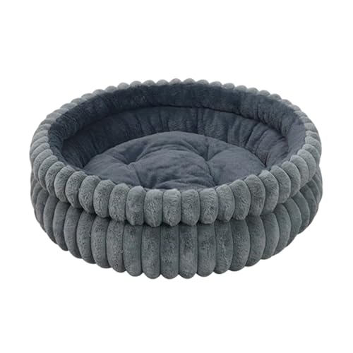 Haustierbett - Donut Katze Kuschelmatte mit Komfortkissen für Hunde, Kätzchen gemütliche Schlaffunktion, runde Welpenbett für Couch Boden Bett, flauschiges Plüschmaterial, waschbares Design, 20x7,09 Z von Uonguon
