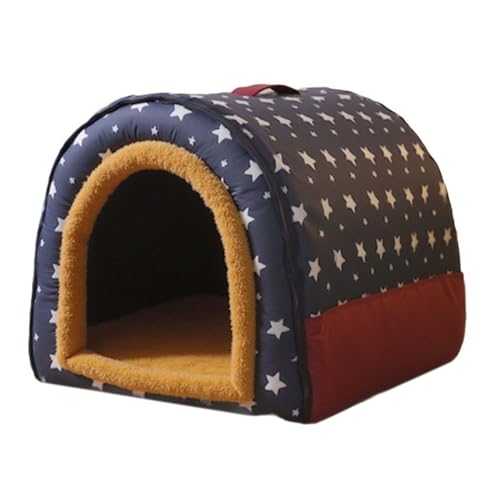 Katze Hideaway Bett - geschlossenes Höhlenhaus mit weichem Kissen für kleine Haustiere, abnehmbare waschbare Abdeckung, warmes Schlafbett für Winterkomfort im Innenbereich, 29,53 x 22,44 x 21,65 Zoll von Uonguon