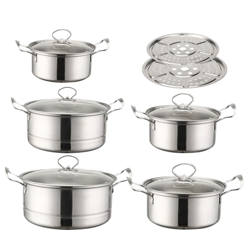 Non Stick Pot Set, Nonstick Sauce Pan Set, Professional Cookware Kit, 10.63 Inches Steaming Vegetables and Preparing Soups for Home or Restaurant Use, Heat Resistant Handles von Uonguon