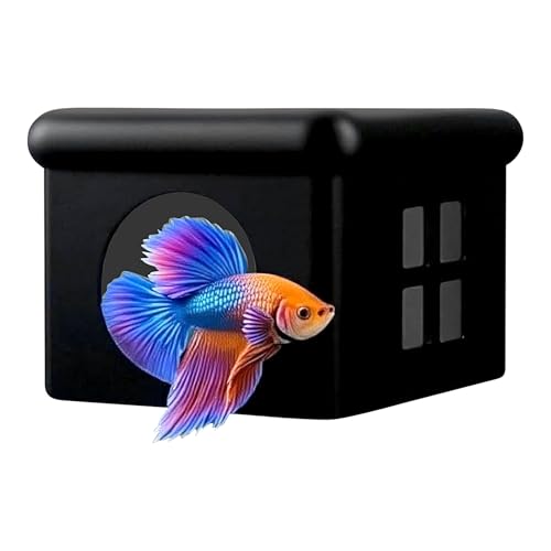 Schwimmendes Aquarium Versteck - Betta Ruheplatz Multifunktionale Hängematte - Dekorative Zuchtbox mit Fenster für Aquarium Büro Wohnzimmer Fischbegeisterte von Uonguon