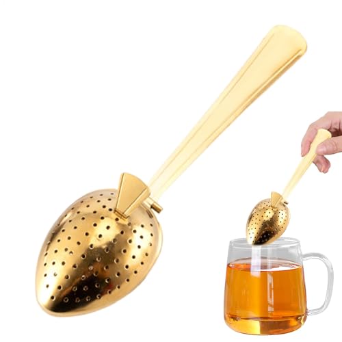 Tee-Ei aus, Schnappkugel-Teesieb mit langem Griff, feine Löcher, Intervalldiffusor für Zuhause und Reisen, 15 x 3 x 3 cm, stabiles Design von Uonguon