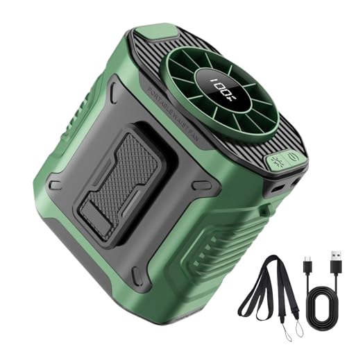 Tragbarer Taillenventilator, persönlicher Gürtelventilator, wiederaufladbares tragbares Gebläse, 100 einstellbare Geschwindigkeiten, 5000 mAh starker Luftstrom, kleines Kühlgerät für Reisen, Wandern Tragbarer Taillenventilator, persönlicher Gürtelventilator, wiederaufladbares tragbares Gebläse, 100 einstellbare Geschwindigkeiten, 5000 mAh starker Luftstrom, kleines Kühlgerät für Reisen, Wandern von Uonguon
