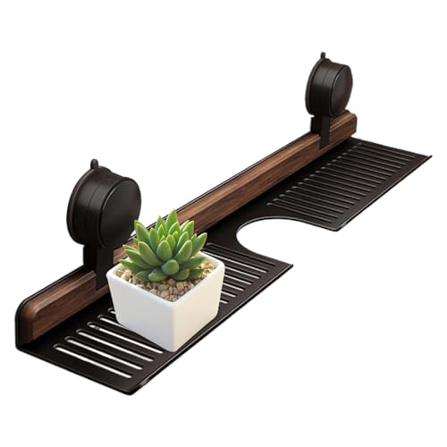 Uonguon Duschregal mit Saugnapf, Badezimmer-Organizer, 40 cm, robustes Aufbewahrungsregal, Saugnapfhalterung, rostbeständiges Material, perfekt für Wohnmobile, Schlafsäle, Küchen, Schlafzimmer von Uonguon