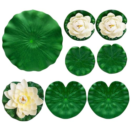 Uonguon Ponds Lily Pads, Realistic Artificial Floating Lily Pad, 12.6 inches Pool Decorations for Rain, Backyard Lake Centerpieces, Valley Meditation, Waterfall, Party and Home Decor Uonguon Ponds Lily Pads, Realistic Artificial Floating Lily Pad, 12.6 inches Pool Decorations for Rain, Backyard Lake Centerpieces, Valley Meditation, Waterfall, Party and Home Decor von Uonguon
