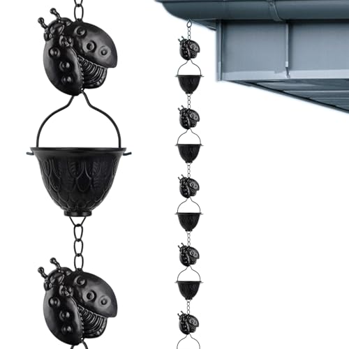 Uonguon Regenkette, Regenwassersammler, robuster 12-Tassen-Adapter, 277,4 cm Entwässerungsverlängerung, Regenwassersammler für Dach, Baumüberdachung, Pavillon, Outdoor-Gartenwasserspiel von Uonguon