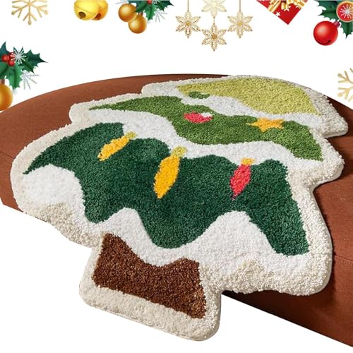 Uonguon Soft Bathroom Rugs for Living Room | Christmas Bath Mat 24x32 Inch | Absorbent Washable Bath Mat, Bathroom Rug for Bedroom, Bathtub Rugs Christmas Design, Festive Bathroom Mat von Uonguon