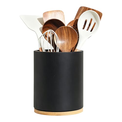 Uonguon Wooden Utensil Holder, 360° Rotating Storage Rack, 7.28x5.91 Inches Multi Functional Kitchen Counter Organizer, Knife and Cutlery Storage Stand, Ideal for Cooking Tools, Spoons, Forks Uonguon Wooden Utensil Holder, 360° Rotating Storage Rack, 7.28x5.91 Inches Multi Functional Kitchen Counter Organizer, Knife and Cutlery Storage Stand, Ideal for Cooking Tools, Spoons, Forks von Uonguon