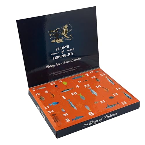 Weihnachts Angelköder Countdown Kalender,24 Tage Angel Adventskalender | Täglich Köder für Süßwasser Salzwasser Angler Geschenk Männer Vater Weihnachts Angelköder Countdown Kalender,24 Tage Angel Adventskalender | Täglich Köder für Süßwasser Salzwasser Angler Geschenk Männer Vater von Uonguon