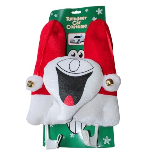 Weihnachts Auto Deko, Plüsch Weihnachtsauto Deko Hirschgeweih, Festliche Accessoires Mit Gesicht Für Büro Wohnzimmer Fenster Party von Uonguon