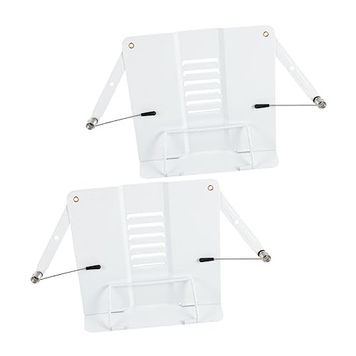 2 Stück Verstellbare Buchständer Multifunktionale Leseständer für Schul und Lehrbücher Weiß Robuster Metallhalter mit Mehreren Winkeleinstellungen zur Gesunden Lesehaltung von Uonlytech