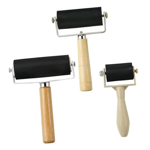 Uonlytech 3stücke Gummiroller Für Druck Und Tintenblock Verschleißfeste Farbwalze Für Scrapbooking Und Ölmalerei Tragbare Bastelwalze Aus Hochwertigem Material Mit Komfortablem Griff von Uonlytech