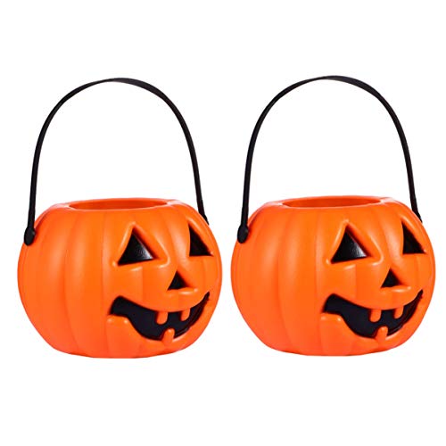 Halloween Kürbis Eimer Glühende Kürbis Sü?igkeiten Eimer Kürbis Trick Oder Behandlung Sü?igkeiten Eimer Tasche für zu Hause 2 Stück von Uonlytech