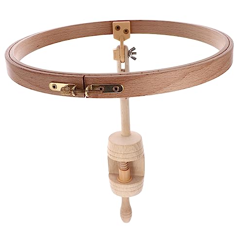 Runder Stickrahmen Holz Verstellbar DIY Desktop für Anfänger und Kreuzstichliebhaber Einfach zu Montieren kein Werkzeug Erforderlich für Sticken von Uonlytech
