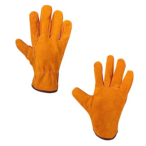 Uonlytech 1 Paar Isolationshandschuhe Handschuhe für hohe Temperaturen Lederhandschuh Schutzhandschuhe Backhandschuhe gesteppte Topflappen Grillhandschuhe verschleißfeste Handschuhe kurz von Uonlytech