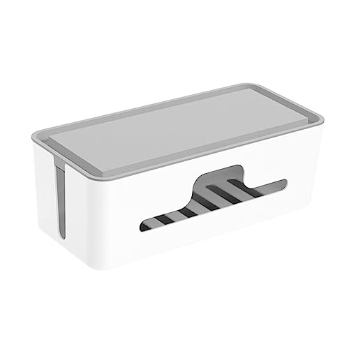 Uonlytech 1Stück Kabel Organizer Box aus Kunststoff mit Nonslip Design Stilvolle Kabelaufbewahrung für Zuhause Büro und Mehr Praktische Ladestation für Smartphones Weiß von Uonlytech