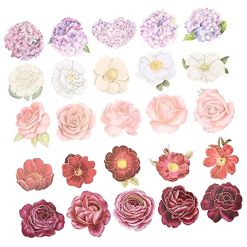 Uonlytech 1 Satz Blumenaufkleber Dekorative Pflanzenaufkleber Für Scrapbooking Notizbücher Und Laptops Pet Leicht Anzuwenden Entfernen Vielfältige Designs Für Diy Projekte 50 Stück von Uonlytech