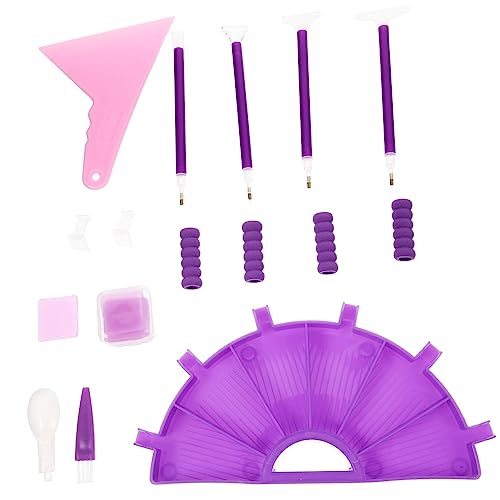 Uonlytech 1 Satz Bohrgerichtset Diamond Art Diamant Werkzeug Plastik Violett von Uonlytech