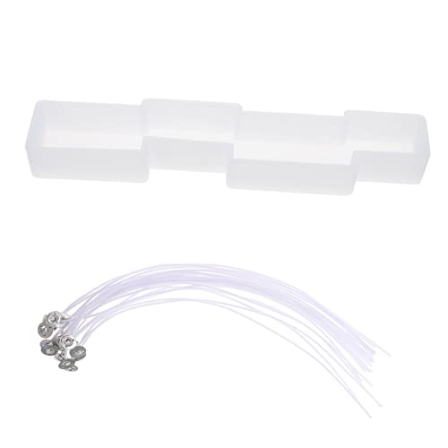 Uonlytech 1 Satz Diy Silikonform für Aromatische Kerzen Kerzenform Langlebig und Hitzebeständig für Herstellung von Langen Wachskerzen Dochte von Uonlytech