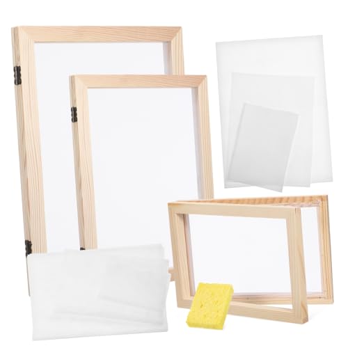 Uonlytech 1 Satz Holzrahmen -Netz absorbierende Papierset Siebe für die Papierherstellung Machen Deckle Handwerk Bildschirme Kit zur Papierherstellung handgeschöpfter Papierrahmen von Uonlytech