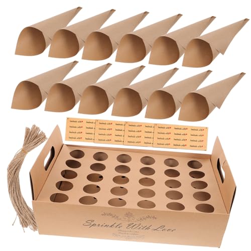 Uonlytech 1 Satz Konfetti -Kegelbox -Set Zapfen Hochzeit Strauß Inhaber Party Konfetti - -Tablett -Kit Konfetti- mit Halter Kegelhalter Geburtstagsfeier Kegelschale Papier von Uonlytech