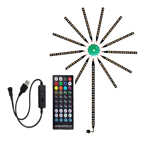 Uonlytech 1 Satz Lichter Led-nachtlicht Feuerwerkslichter Led-leuchten Klatschen Led-gartenpfahllicht Garten Spieß Licht Led-streifenlichter Musikinstrument Metall Stimmenkontrolle von Uonlytech