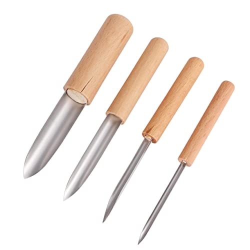 Uonlytech 1 Satz Skulptur Geschnitten Ton Cutter Modellieren Bildhauerei Modellierwerkzeug Modelierwerkzeug Clay Tools Wachsmodellschlamm-DIY-Werkzeug Töpferpunsch Bambus 4 Stück von Uonlytech