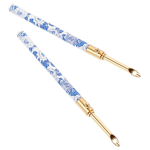 Uonlytech 1 Satz Sticknadel Embroidery Kit Embroidery Set Punch Needle Sewing Needle Needlework Tools Nähen Nadeln Für Stich Kreuzen Stanznadel Stickzubehör Kit Zum Sticken Blue 2 Stück von Uonlytech