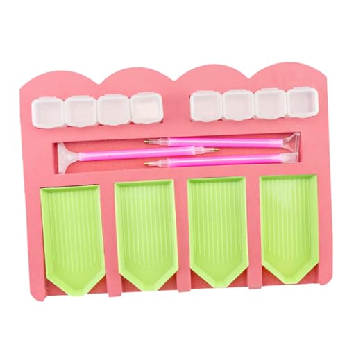 Uonlytech 1 Satz Tablett Strass Werkzeuge Malerei Aufbewahrungstablett Sortiertablett Strasssortierer Mehrgittertablett Farbhaltertablett DIY Perlentablett Zubehörtablett Rosa Harz 10 Stück von Uonlytech