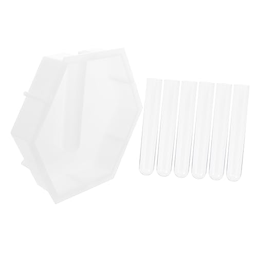 Uonlytech 1 Satz Teiliges Silikonform für Diy Vasen Flexible Gießform für Hexagon Vasen mit Testrohren zur Pflanzenvermehrung Einfache Handhabung und Langlebig und Kreativ von Uonlytech