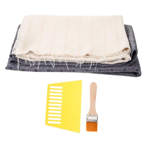 Uonlytech 1 Satz rutschfeste Tufting Stoffe für DIY Teppiche Basis Gelbe Nadel Stickerei Komplettes Tufting Set mit Zubehör für Handarbeiten Zufällige Farbe von Uonlytech