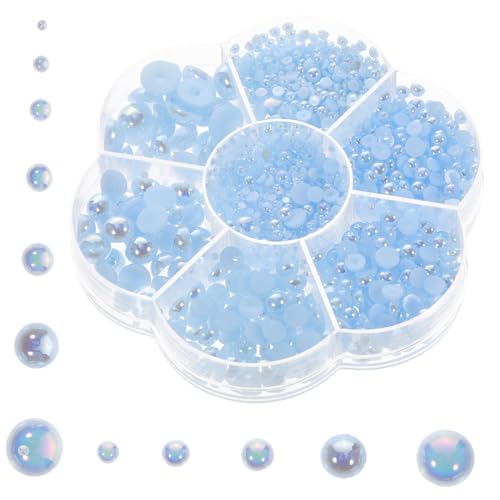 Uonlytech 1 Schachtel Halbrunde Flache DIY Perlen für Haaraccessoires Nagelkunst Schmuck und Kleidung Leichte Sichere Bastelperlen für Mode und Wohnkultur Vielseitig Verwendbar von Uonlytech