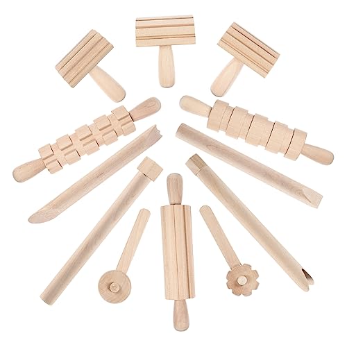 Uonlytech 12-teiliges Tonformwerkzeug-Set Aus Holz Für Die Tonstruktur Werkzeug Für Jungen Und Mädchen von Uonlytech