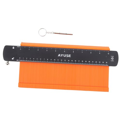 Uonlytech 1 Stück Kontur Messer Profilmesswerkzeug Unregelmäßige Formlehre Formvervielfältigungslehre Profilmessgerät Formprofillehre Formvervielfältiger Handwerkzeug Orange Plastik von Uonlytech