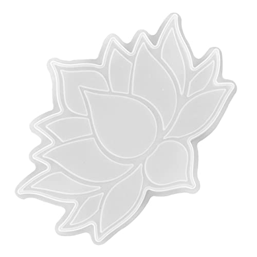 Uonlytech 1 Stück Untersetzerform Untersetzer Gießform Schalenmattenform Cup-pad-form Lotusblumenform Silikonform Selber Machen Diy-kristall-epoxy-form Lotusform Herstellen Weiß Kieselgel von Uonlytech