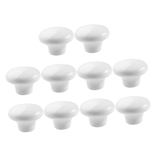 Uonlytech 10 Stück Keramik Möbelgriffe Weiß Runde Schubladengriffe Einloch Design Für Schrank Kommode Tür Knäufe Langlebig Rostfrei Elegantes Zubehör Für Wohnzimmer Küche von Uonlytech