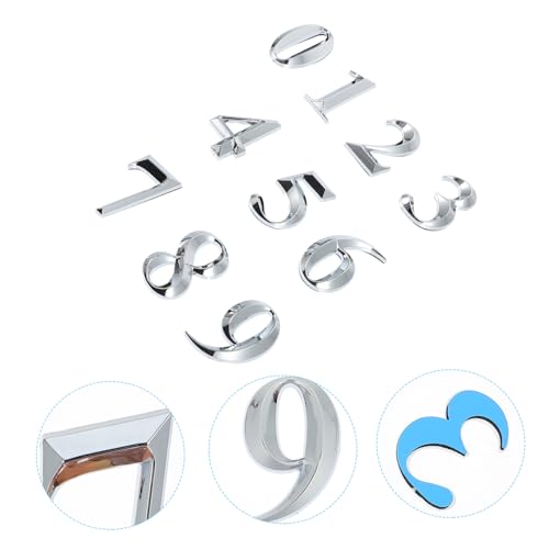Uonlytech 10 Stück Teiliges Hausnummern Robustem Abs mit Modernem Edelstahl look Selbstklebend Wetterfest für Tür Briefkasten Wand und Bürogebrauch von Uonlytech