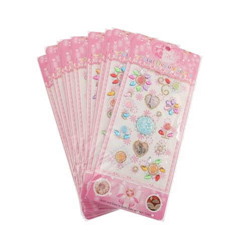 Uonlytech 10 Stück Teiliges Selbstklebende Schmucksteine Aufkleber Glitzernde Rhinestone Sticker für DIY Dekorationen Handyhüllen Alben und Bastelprojekte von Uonlytech