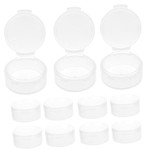 Uonlytech 10 Stück Transparente Runde PP Aufbewahrungsbox mit Deckel für Ohrstöpsel Lebensmittelechter für Partys Hochzeiten und Kosmetik Organizer von Uonlytech